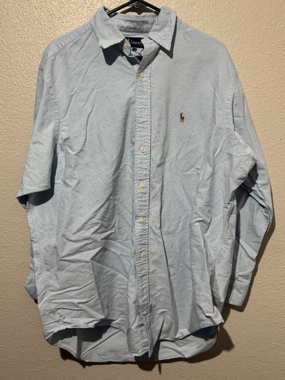 Vintage Ralph Lauren Men’s Light Blue Button-Down Shirt 17-34 100% Cotton